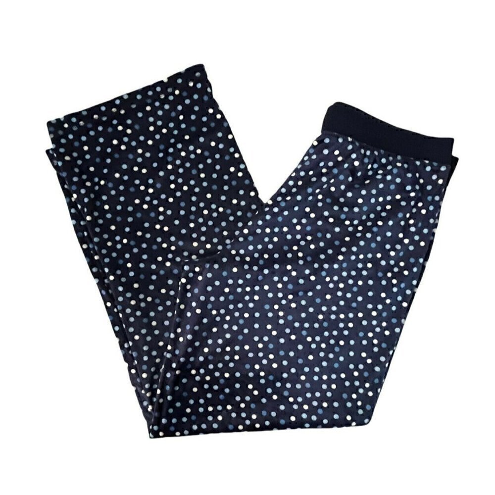 Nautica Blue Aurora Polka Dot Fleece Pajama Bottoms Medium